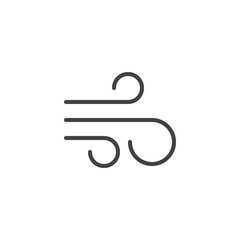 Air nature element line icon, outline vector sign, linear style pictogram isolated on white. Astrology symbol, logo illustration. Editable stroke.