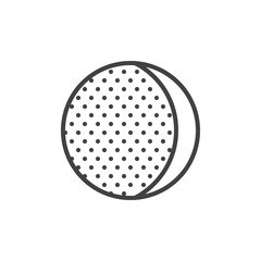 Waxing crescent line icon, outline vector sign, linear style pictogram isolated on white. Astrology symbol, logo illustration. Editable stroke.