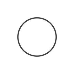 Full moon line icon, outline vector sign, linear style pictogram isolated on white. Astrology symbol, logo illustration. Editable stroke.