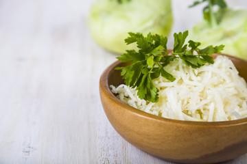 Salad with kohlrabi.
