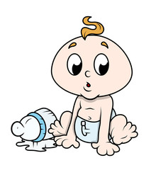 Cute Cartoon Baby Face Expression