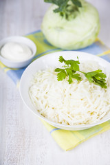 Salad with kohlrabi.