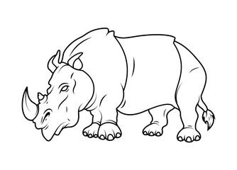 Rhino Drawing Vector
