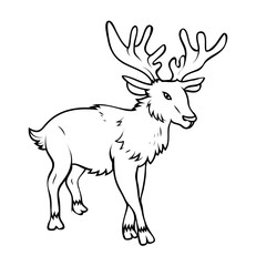 Fototapeta na wymiar Reindeer Drawing