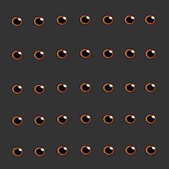 Pattern of pupils of the eye on a gray background