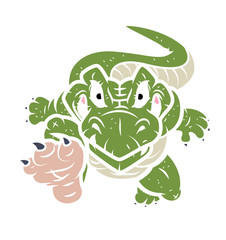 Angry Dragon Cartoon Vector Shape