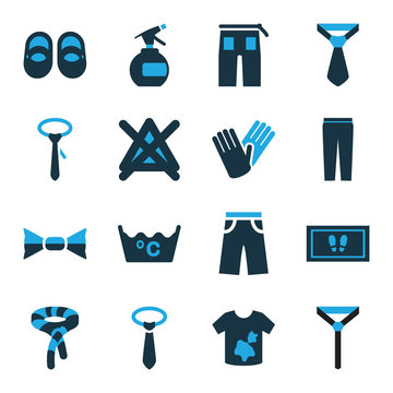 Set of 16 fabric bi-color icons