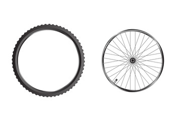 Mountain bike tire and bicycle wheels