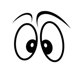 Scared Cartoon Eyes Clipart Vector