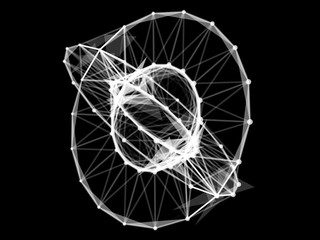 Abstract deformed 3d mesh. Futuristic technology concept .