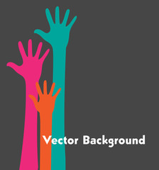 Raising Hands Vector Background