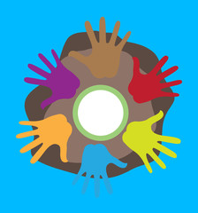 Colorful Hands Circle Banner