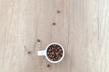 Coffee on wooden table