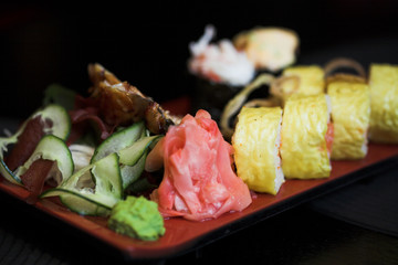 Lunch of assorted sushi 