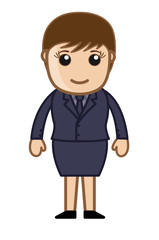 Modern Cartoon Female Employee
