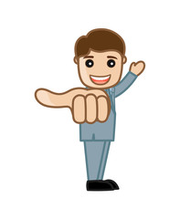 Happy Businessman Showing