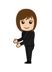 Cartoon Businesswoman Standing