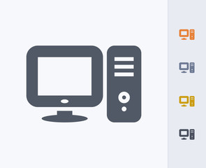 Desktop Computer - Carbon Icons. A professional, pixel-perfect icon designed on a 32x32 pixel grid and redesigned on a 16x16 pixel grid for very small sizes.