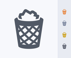 Full Litter Bin - Carbon Icons. A professional, pixel-perfect icon designed on a 32x32 pixel grid and redesigned on a 16x16 pixel grid for very small sizes.