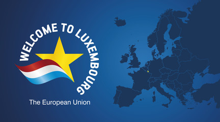 Welcome to Luxembourg EU map banner logo icon
