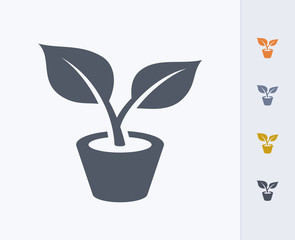 Potted Plant - Carbon Icons. A professional, pixel-perfect icon designed on a 32x32 pixel grid and redesigned on a 16x16 pixel grid for very small sizes.