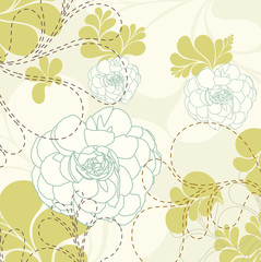 Floral Drawing Vector Background