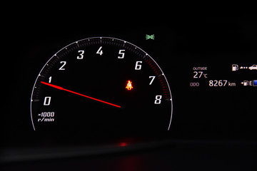 Fototapeta premium CAR Speed meter and miles engine