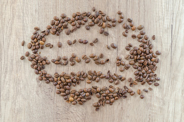 Coffee on wooden table