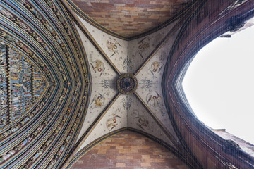 Ceiling of the entrance of the cathedral of Freiburg im Breisgau, Germany