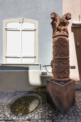 Fountain on a street in Freiburg im Breisgau