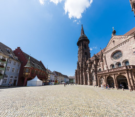 Square of the cathedral of Freiburg im Breisgau