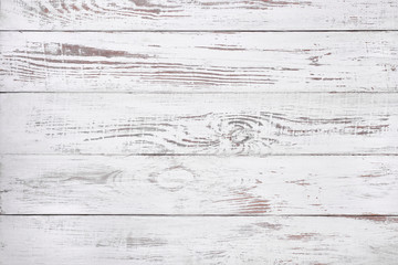 Naklejka premium Old white wood background, rustic wooden surface with copy space