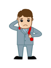 Confused Businessman Holding Question Mark