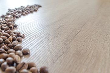 Coffee on wooden table