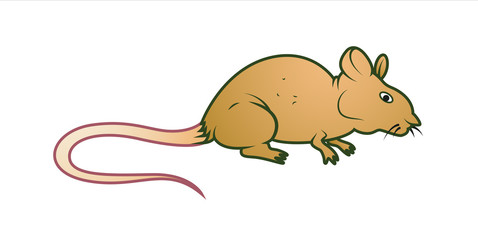 Cartoon Mouse - handmade clip-art vector 