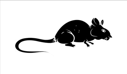 Mouse Vector Silhouette - handmade clip-art vector 