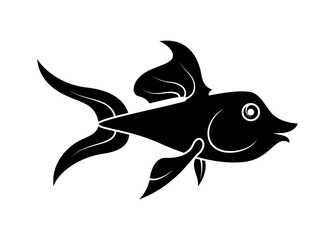 Fish Vector Silhouette - handmade clip-art vector 