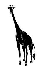 Giraffe Vector Silhouette - handmade clip-art vector 