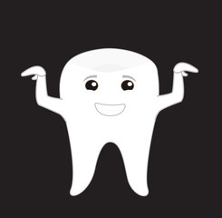 Joyful Cartoon Tooth Character