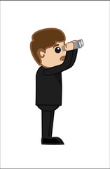 Businessman Watching Through Binocular