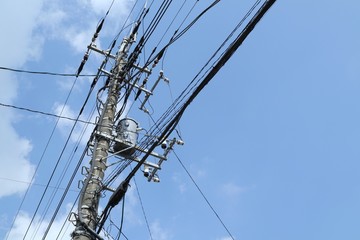 青空と電柱
