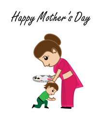 Small Girl Taking Blessings on Mother's Day