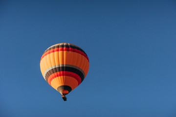 A group of colorful hot air balloons against