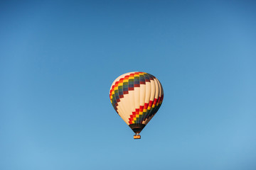 A group of colorful hot air balloons against