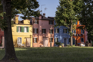 Houses in the city of Burano, Venice, Italy