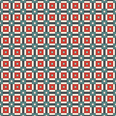 Seamless pattern with grid geometric ornament. Repeated square and stripes abstract background. Retro surface texture.
