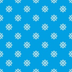 Wooden ship wheel pattern seamless blue