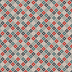 Repeated diamonds background. Geometric motif. Seamless surface pattern design with pastel colors square ornament.