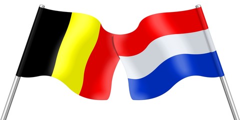 Flags. Belgium and the Netherlands 
