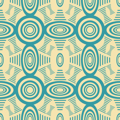 Seamless pattern of rounded and bow shaped striped figures